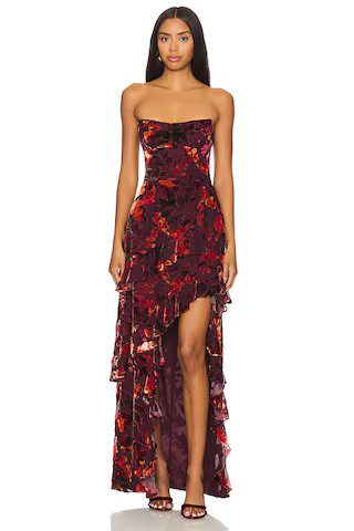 Amanda Uprichard Magnolia Maxi Dress in Sorrel Burnout from Revolve.com | Revolve Clothing (Global)