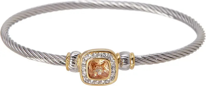 MESHMERISE Two-Tone Bezel Set Citrine Twisted Bangle | Nordstromrack | Nordstrom Rack