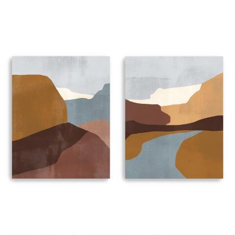 Sedona Color Block Abstract Canvas Wall Art 2 Piece | World Market