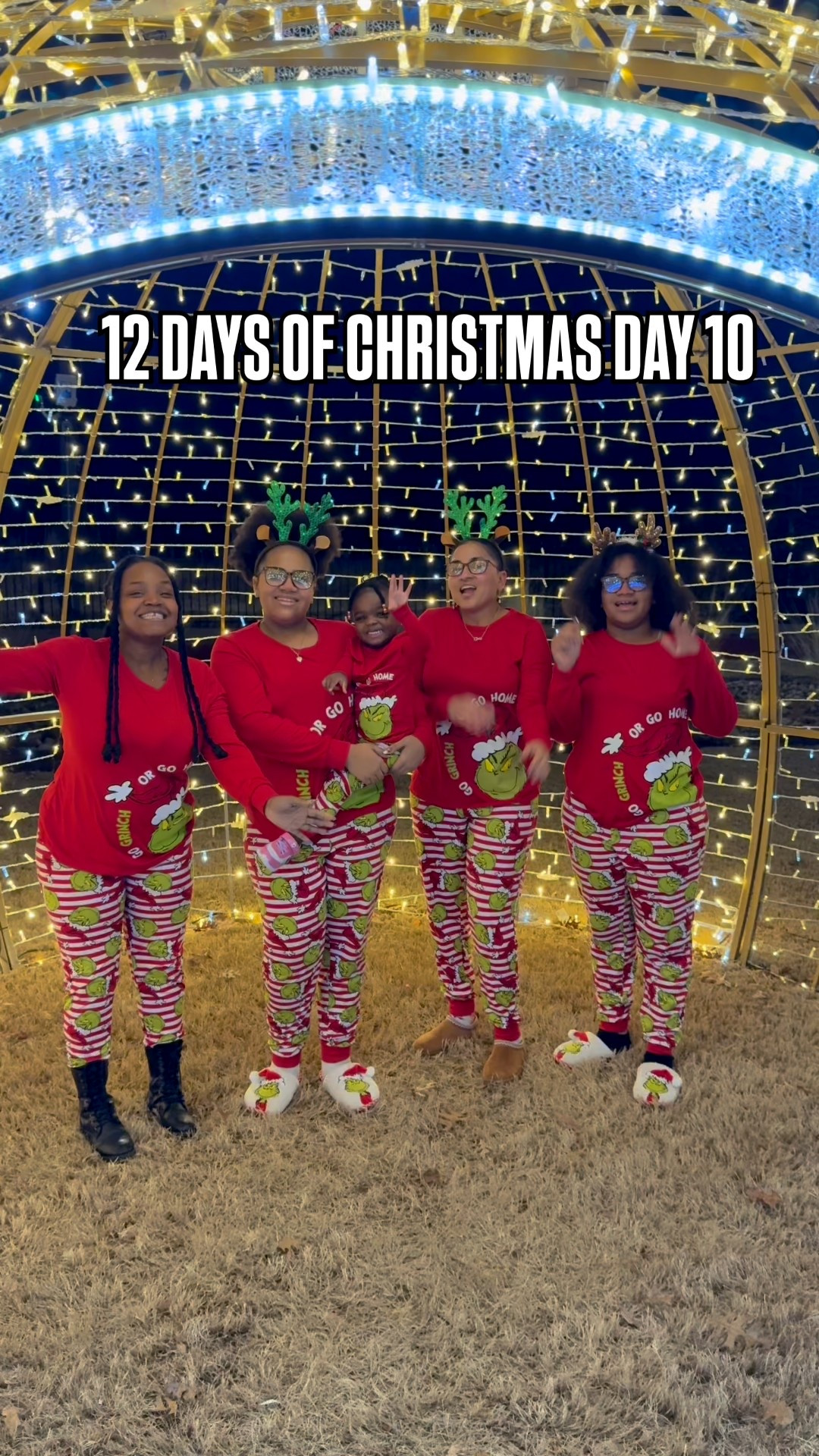 Day 10 was a little different and SOOO much fun!!! 

We took the kids to go see Christmas lights in our matching Grinch pajamas, and it honestly made the night even more magical.

These Grinch PJs are from last year, and fun fact, they’re the only pajamas that still fit KB because they were a 5T and were WAYYYYY too big on her last Christmas 😂 so now they’re finally fits but still a little too big!!

And yes… it’s officially too late to order Christmas pajamas online and get them in time for this Christmas 

BUT here’s the secret:
ALL the stores are starting to mark down their Christmas pajamas, which means it’s the PERFECT time to stock up for NEXT Christmas. Trust me, future you will be VERY happy you did!!

#12DaysOfChristmasPajamas #12daysofchristmas #ChristmasLights #GrinchPajamas #FamilyChristmas 

#LTKSaleAlert #LTKGiftGuide #LTKHoliday