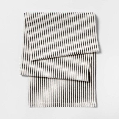 Black Stripe Fabric Table Runner 14" x 108" - sugar paper™ | Target