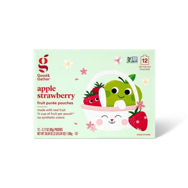 Strawberry Applesauce Pouches - 3.17oz - Good & Gather™ | Target