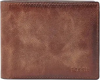 Fossil Men's Derrick RFID-Blocking Leather Bifold Wallet with Flip ID Window for Men | Amazon (US)