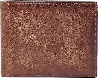 Fossil Men's Derrick RFID-Blocking Leather Bifold Wallet with Flip ID Window for Men | Amazon (US)
