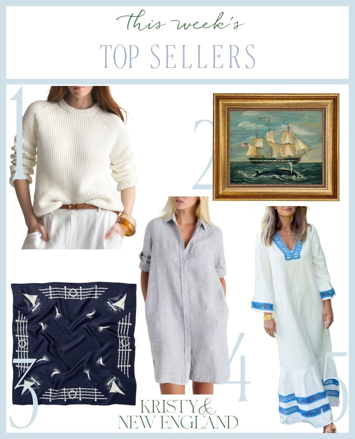 Top Sellers: 100% organic cotton fisherman sweater (only $42), whale & ship frames art, navy nautical silk scarf, 100% linen stripe cover-up shirtdress, blue & white maxi dress

#LTKOver40 #LTKHome