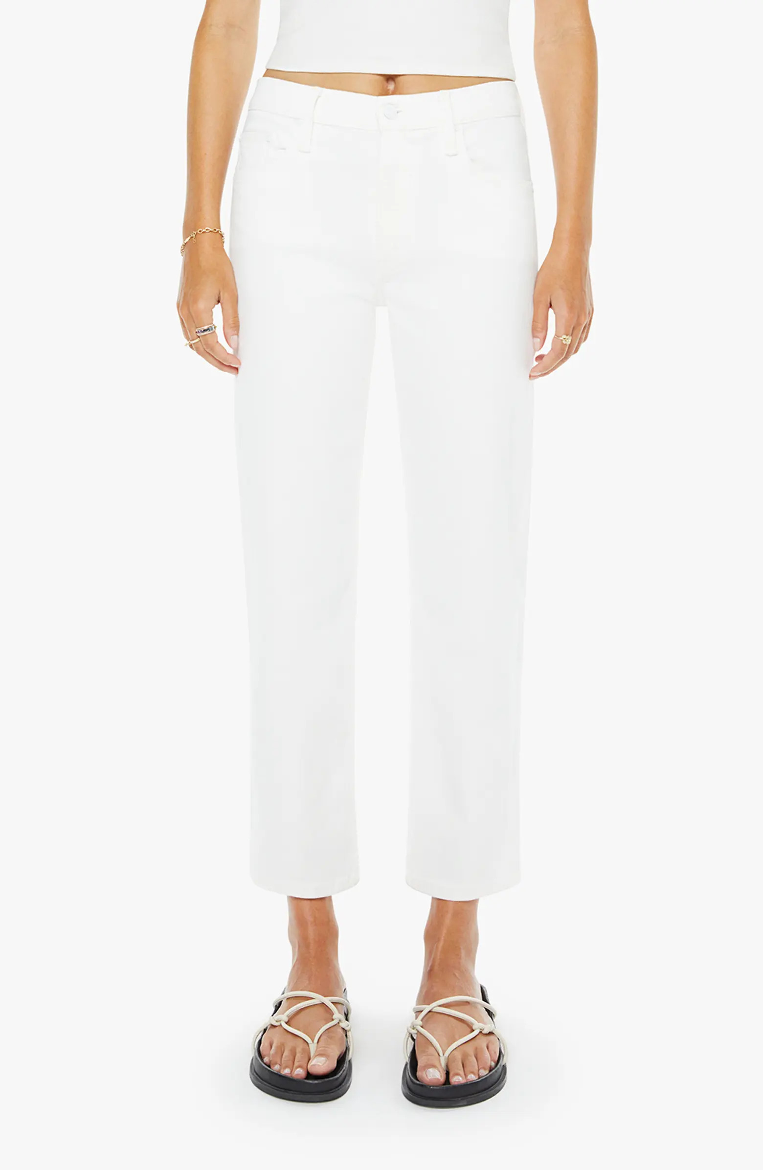 MOTHER The Newbie High Waist Crop Straight Leg Jeans | Nordstrom | Nordstrom