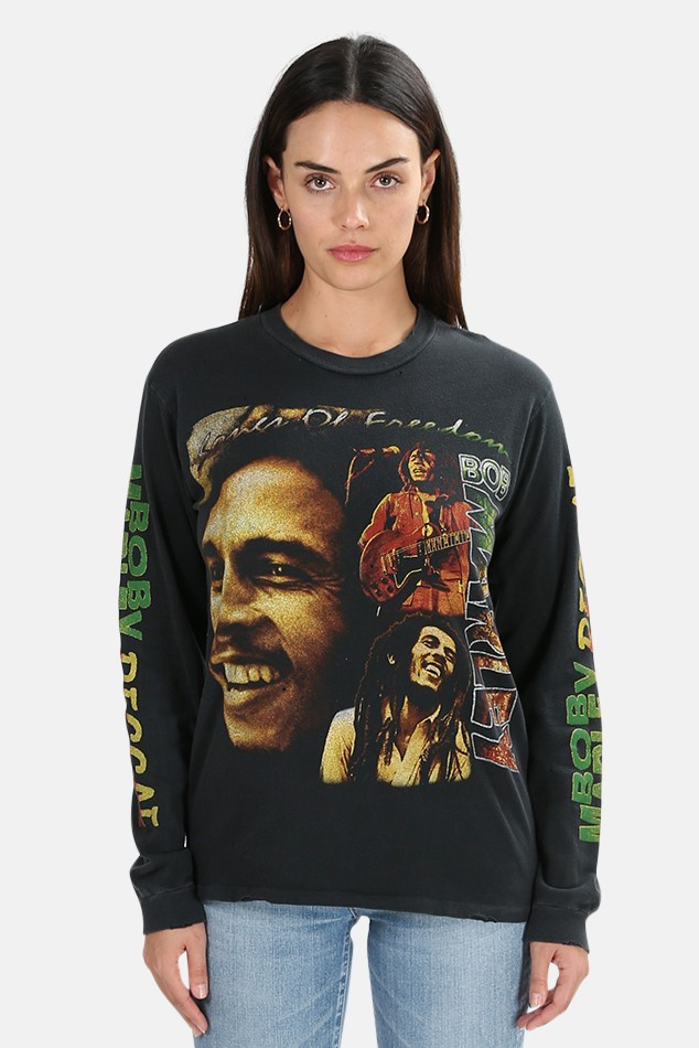 Coal Pigment MadeWorn Bob Marley Reggae LS | Blue & Cream