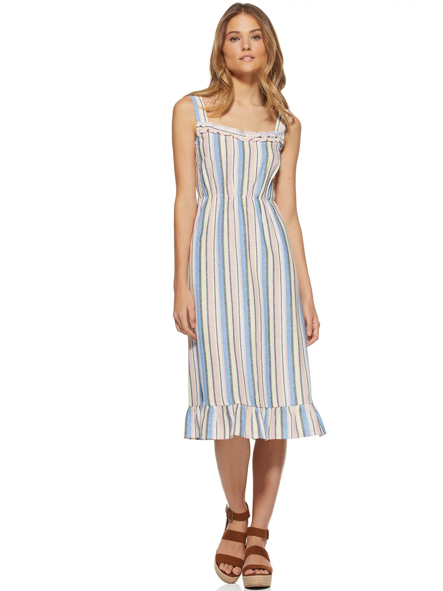 Scoop Women’s Square Neck Midi Dress | Walmart (US)
