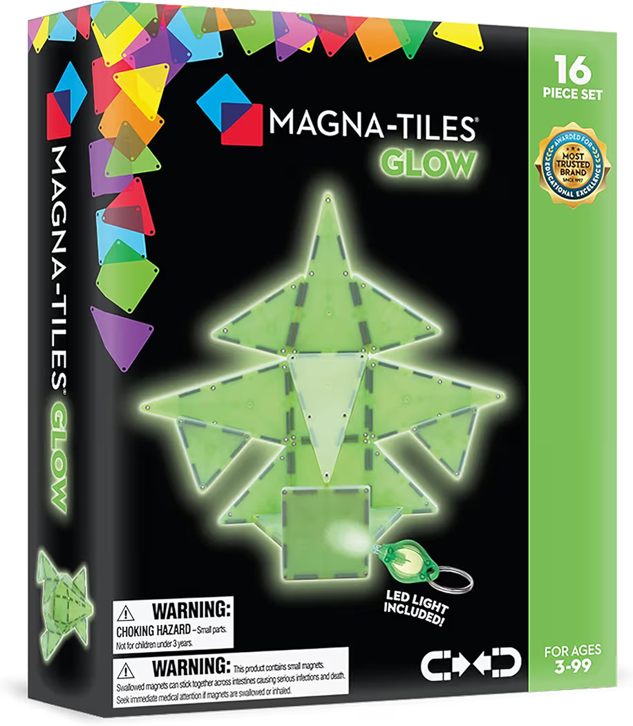 MAGNA-TILES Glow 16-Piece Magnetic Construction Set, The ORIGINAL Magnetic Building Brand | Amazon (US)