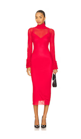 Ariel Midi Dress in Kiss Red | Revolve Clothing (Global)