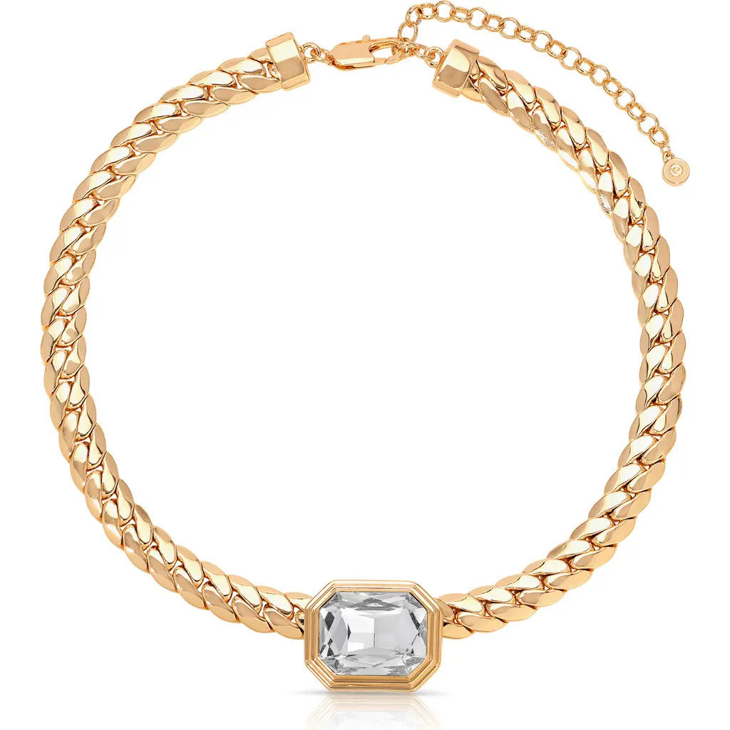 Ettika Deco Crystal Statement Cuban Chain Necklace in Gold at Nordstrom | Nordstrom