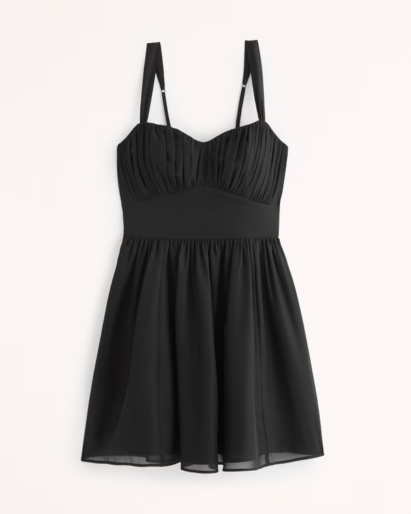 Ruched Chiffon Mini Dress | Abercrombie & Fitch (US)