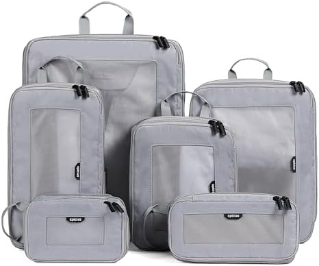 EPICKA TripCozy Compression Packing Cubes - 6 Set Durable Travel Organizer Bags with Mesh Top, Ex... | Amazon (US)