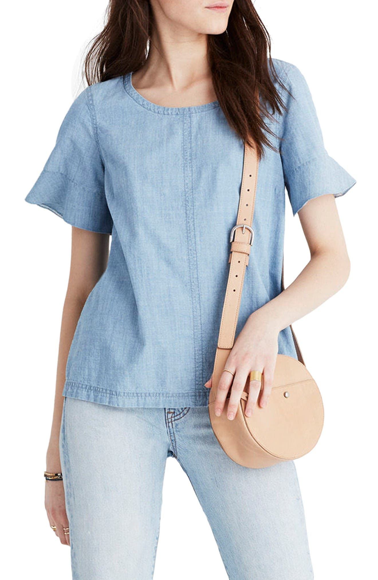 Chambray Tie Back Top | Nordstrom