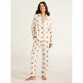 Joyspun Women's Flannel Long Sleeve Top and Pants Pajama Set, 2-Piece, Sizes XS-3X | Walmart (US)