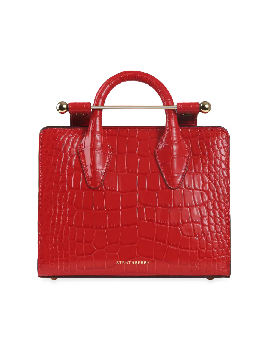 Strathberry Nano Croc-Embossed Leather Tote | Saks Fifth Avenue