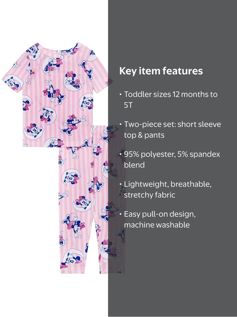 Character Toddler Viscose Unisex 2-Piece Pajama Set, Sizes 12M-5T | Walmart (US)