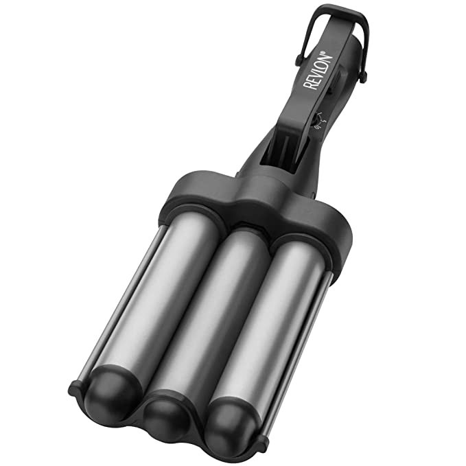 Amazon.com: REVLON 3 Barrel Jumbo Hair Waver | Long-Lasting, Natural Looking Waves, (Grey) | Amazon (US)