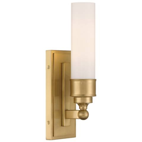 Crystorama Wilcox 15 1/4" High Aged Brass LED Wall Sconce | Lamps Plus