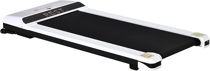 Soozier Walking Pad Under Desk Treadmill with LED Monitor and Remote Control for Home Gym, White | Amazon (US)