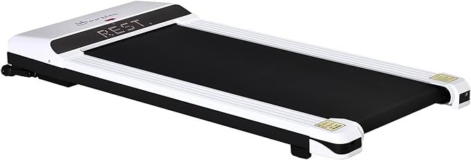 Soozier Walking Pad Under Desk Treadmill with LED Monitor and Remote Control for Home Gym, White | Amazon (US)