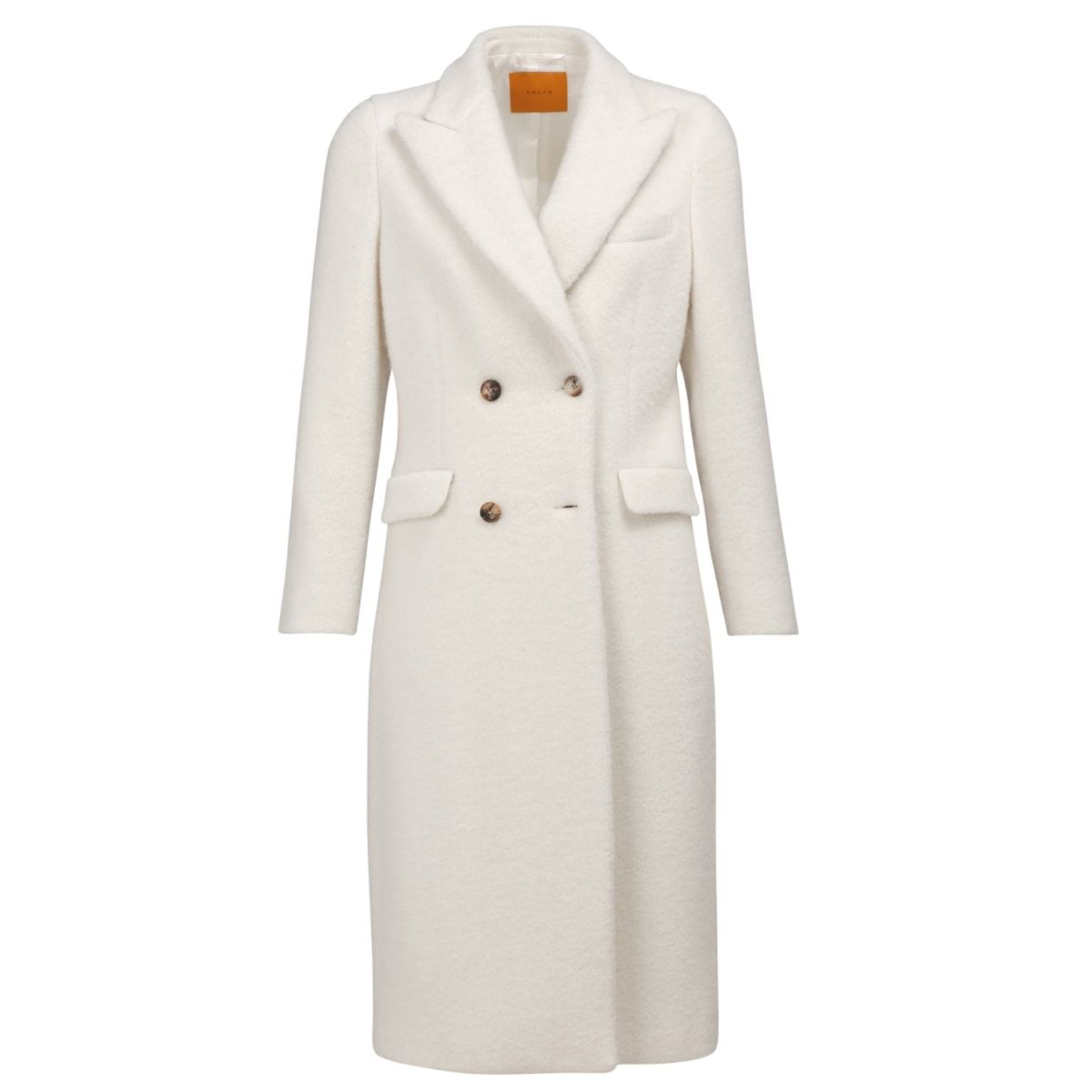 White Alpaca Double Breasted Coat | Wolf & Badger (US)