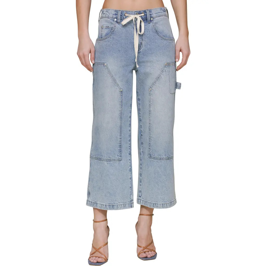 Avec Les Filles Drawstring Crop Jeans in Badlands Wash at Nordstrom Rack, Size 25 | Nordstrom Rack