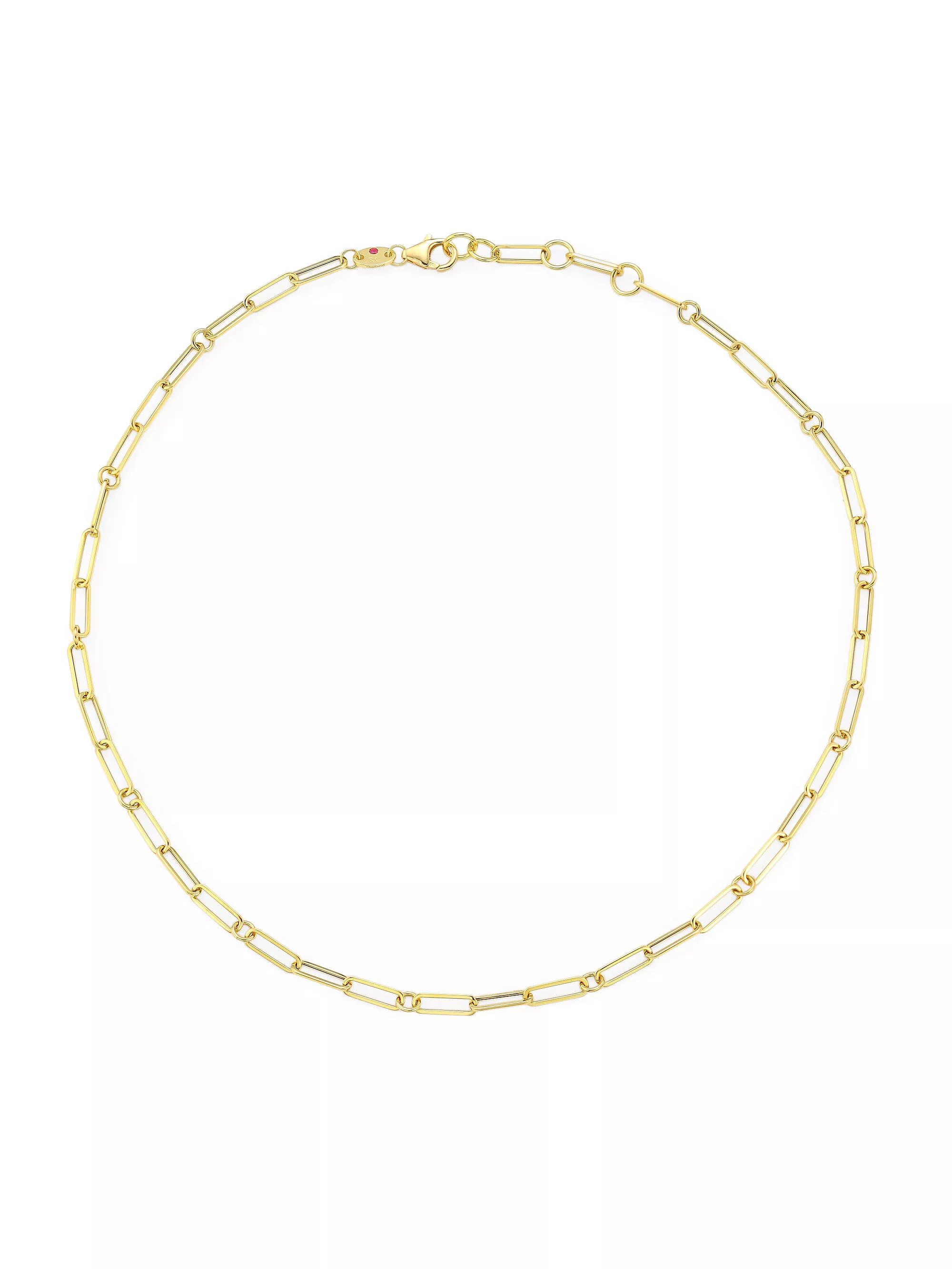 NecklacesChains & StrandsRoberto Coin18K Yellow Gold Paper Clip Chain Necklace, 17"$1,200 | Saks Fifth Avenue