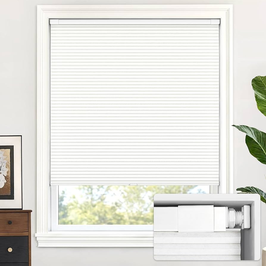 LazBlinds No Drill Cordless Cellular Shades, 38 1/2" W \u00d7 48" H, White | Amazon (US)