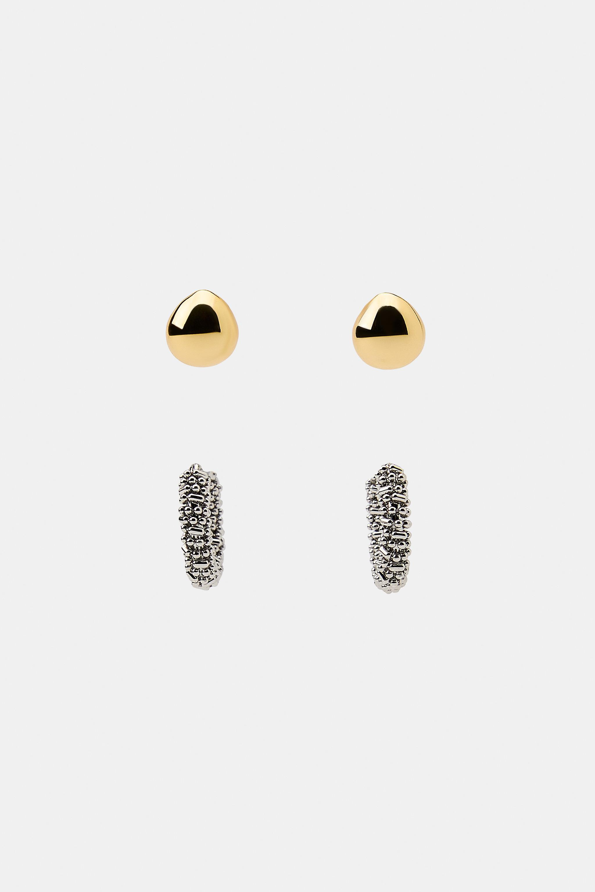 PACK OF MISMATCHED HOOP AND BALL EARRINGS | Zara UK