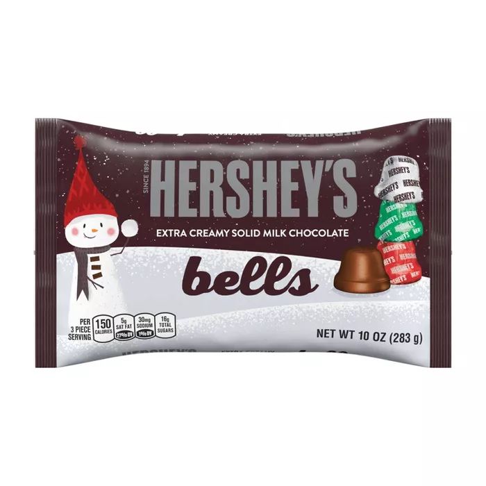 Hershey's Holiday Extra Cremy Solid Milk Chocolate Bells - 10oz | Target