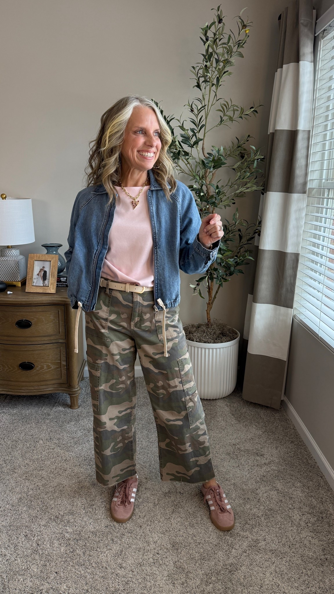 The cutest camo pants ever. Wearing small and XS in top and jacket

#LTKootd #LTKOver40 #LTKdayinmylife