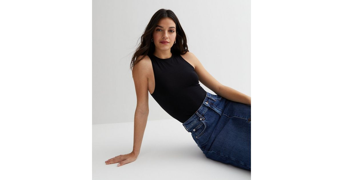 Black Sleeveless Racer Bodysuit
						
						Add to Saved Items
						Remove from Saved Items | New Look (UK)