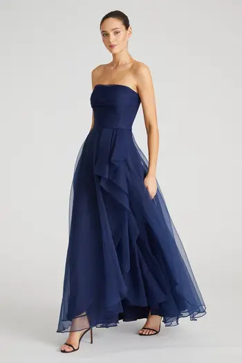 Theia Teresa Strapless Draped Gown | Nordstrom | Nordstrom