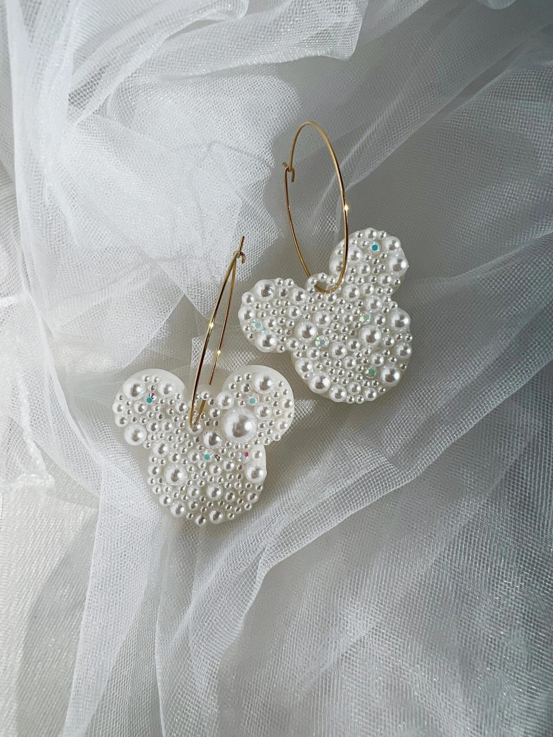 Pearl Mouse Hoops | Etsy (US)