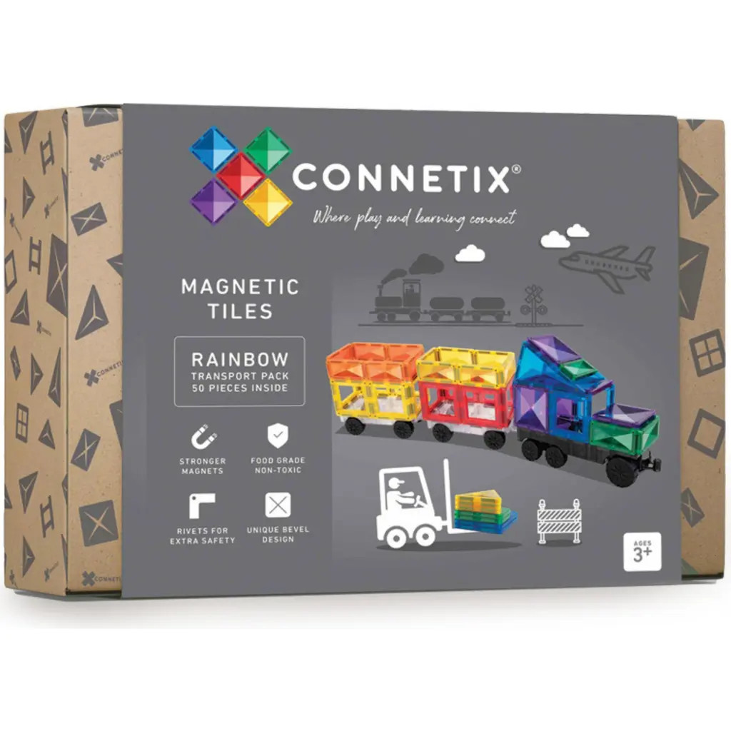 CONNETIX Kids' Rainbow Magnetic Tiles 50-Piece Transport Pack at Nordstrom | Nordstrom