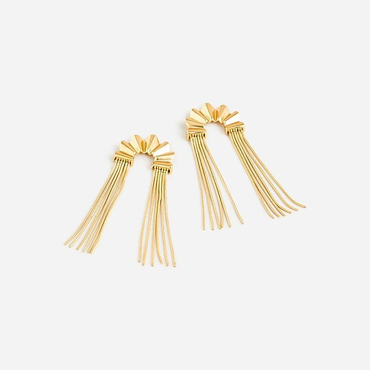 Sculpted fan fringe earrings | J. Crew US