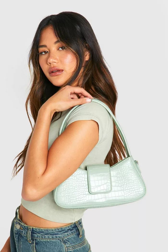 Croc Shoulder Bag | boohoo (US & Canada)