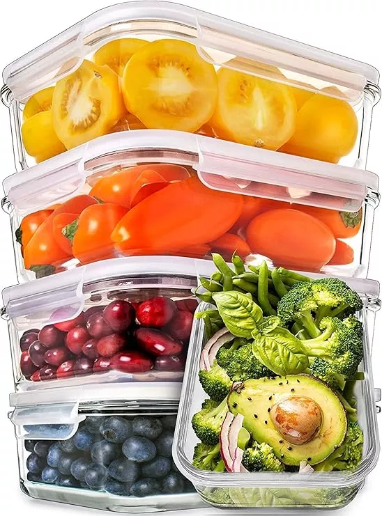 EZ Prepa [20 Pack] 32oz 3 Compartment Meal Prep Containers with Lids