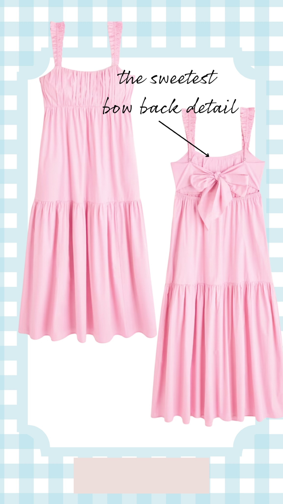 Not gingham but matches the vibe of its this adorable bow back detail! 

#LTKcurves #LTKsalealert