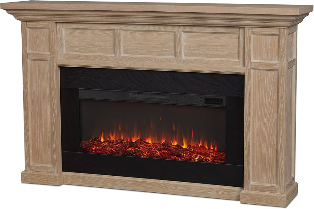 Real Flame Alcott 75” Electric Fireplace with Mantel for Living Room or Bedroom, Replaceable Fi... | Amazon (US)