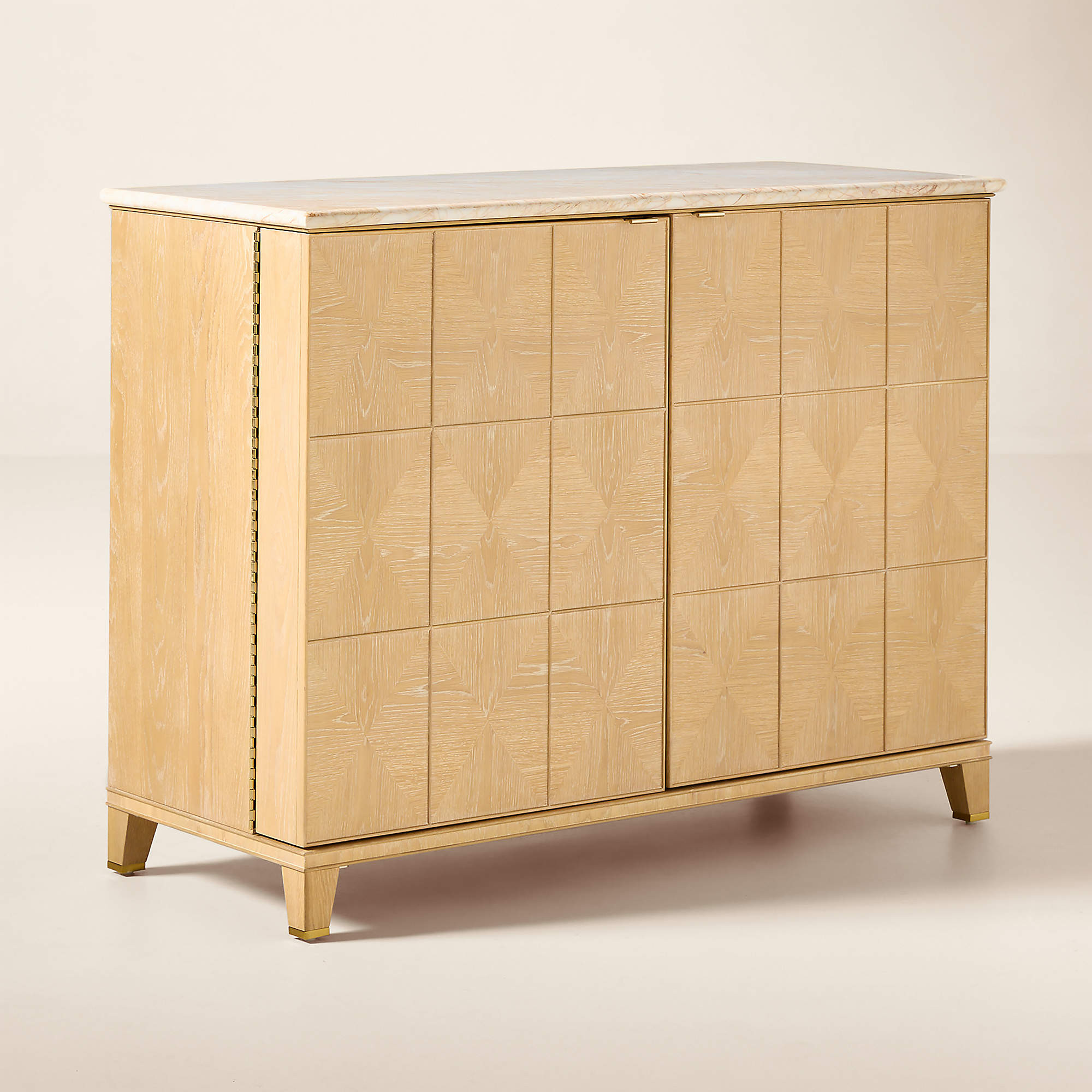 Tribeca Marble and White Oak Bar Cabinet by Todd Snyder | CB2 | CB2