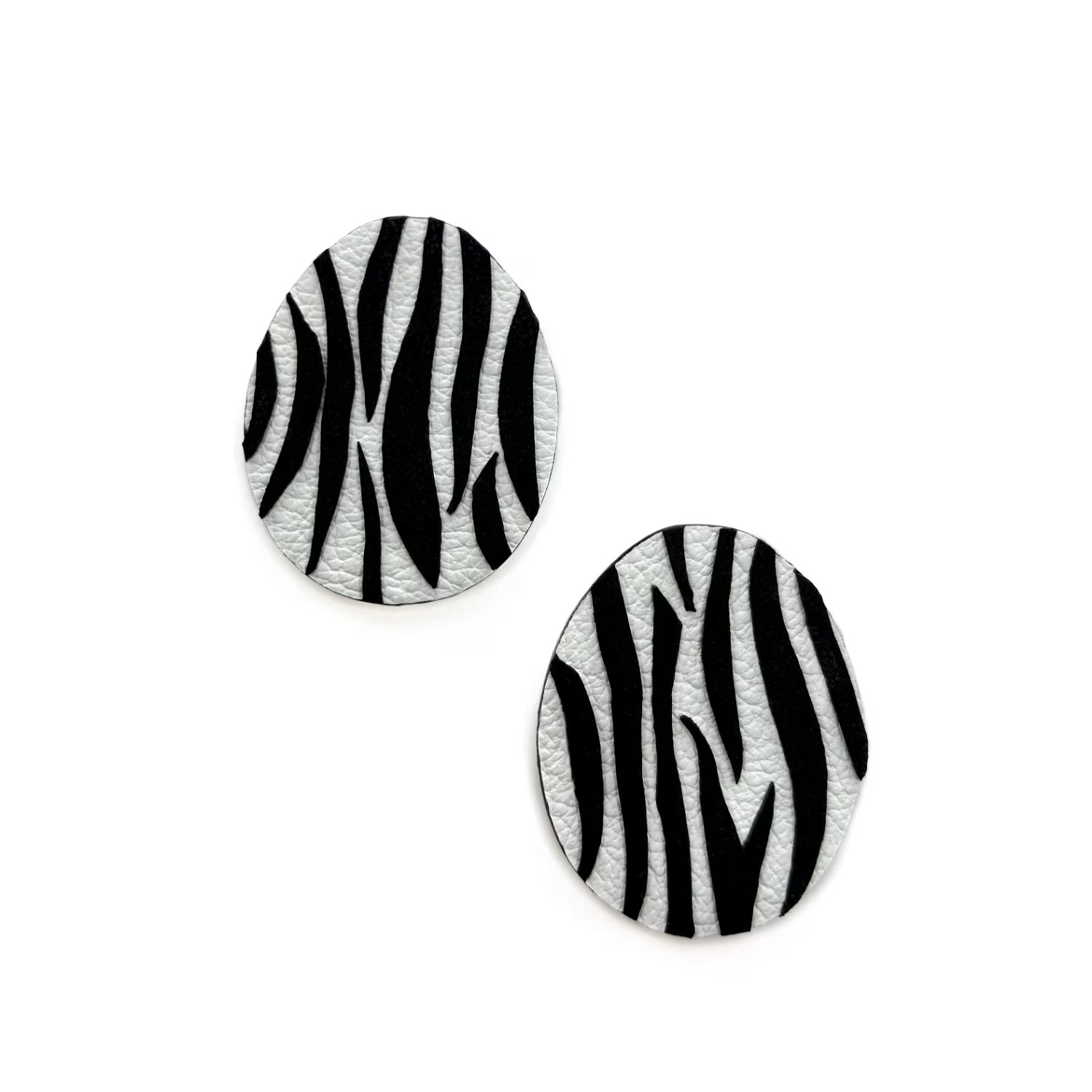 Zebra Pattern Leather Earrings | Wolf & Badger