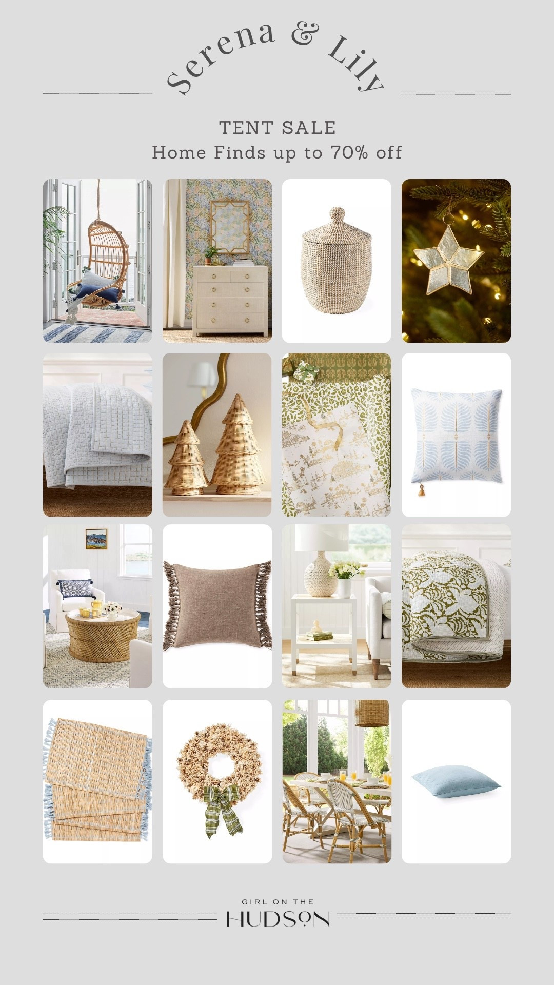 Serena & Lily end of season tent sale! Holiday decorations, ornaments, bedding, coffee tables and dining chairs, mirrors and more! 

#LTKSaleAlert #LTKHome #LTKHoliday