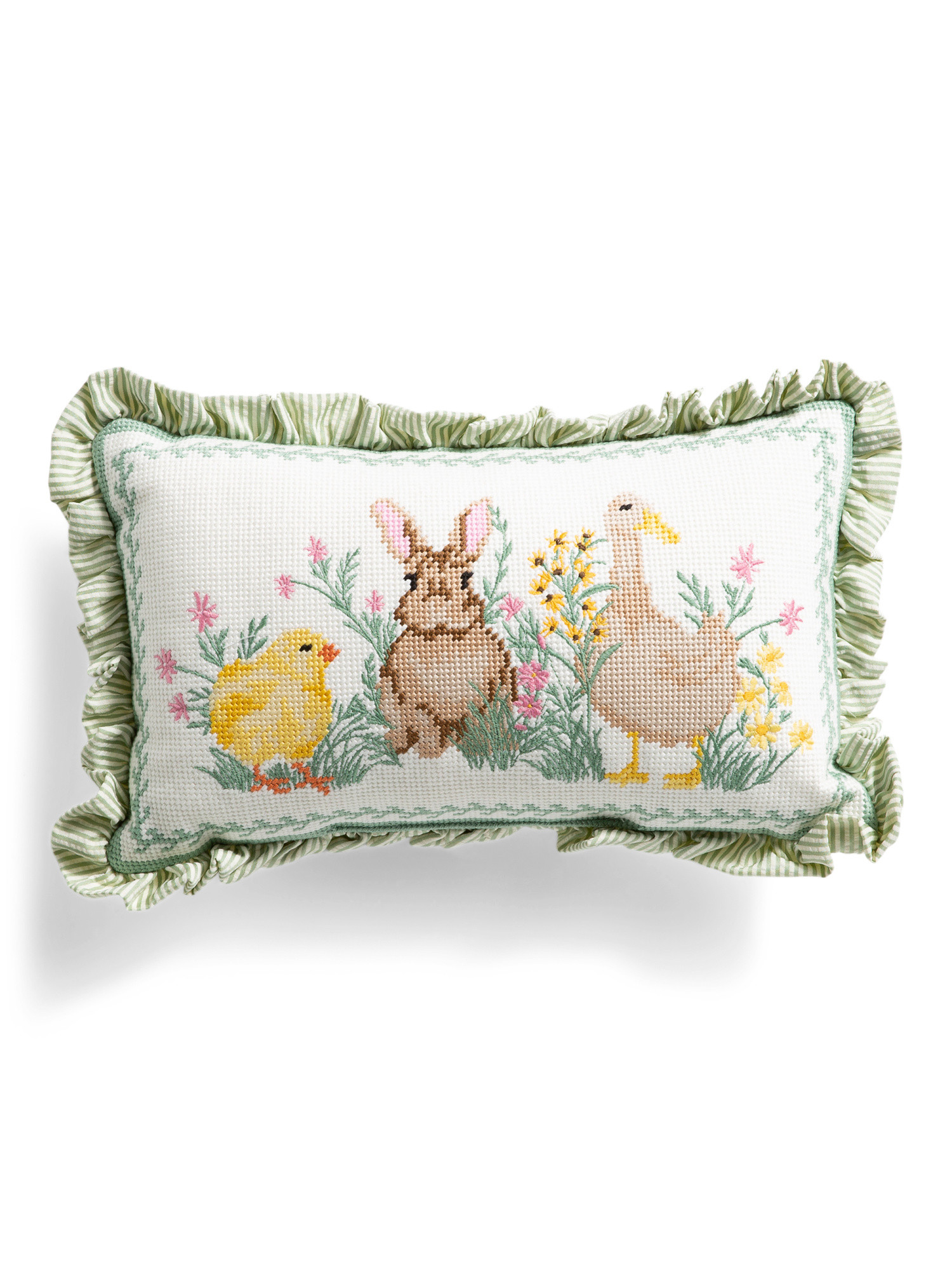 9x15 Needlepoint Springville Scene Pillow | TJ Maxx
