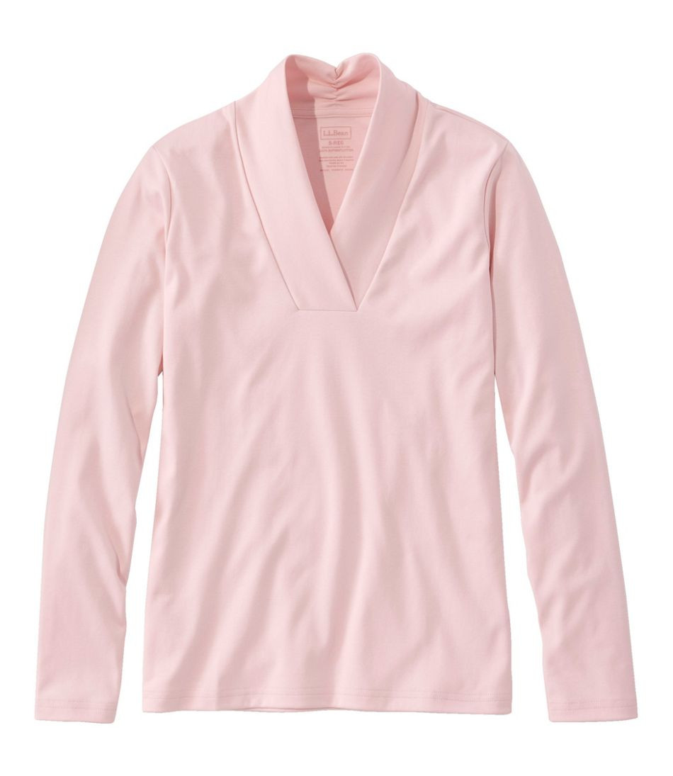 Women's Pima Cotton Tee, Shawl Long-Sleeve | Tees & Knit Tops at L.L.Bean | L.L. Bean