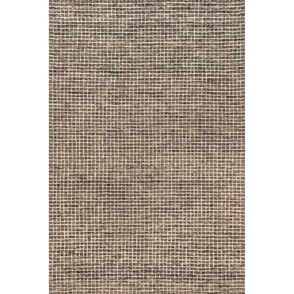 Katasha Checked Wool Brown Area Rug | Wayfair North America