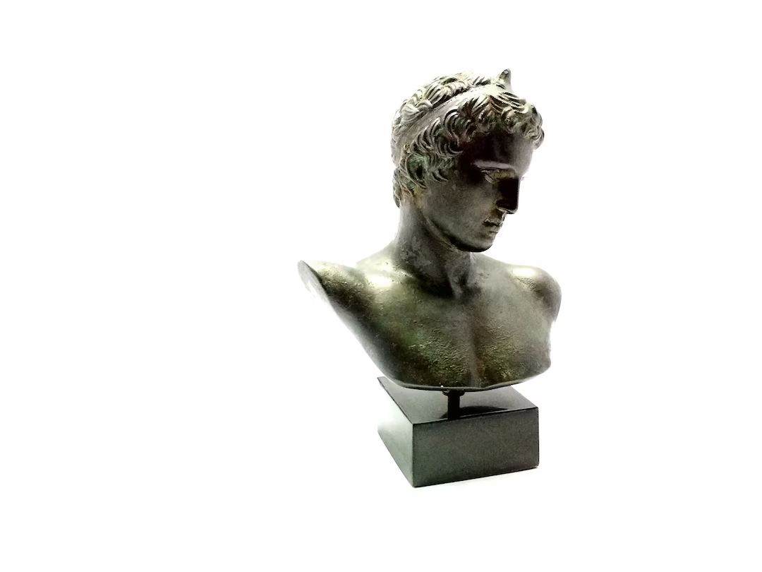 Bust of Marathon Boy Sculpture ,verdigris Effect of Greek Stone Cast of Marathon Boy Statue , Mus... | Etsy (US)