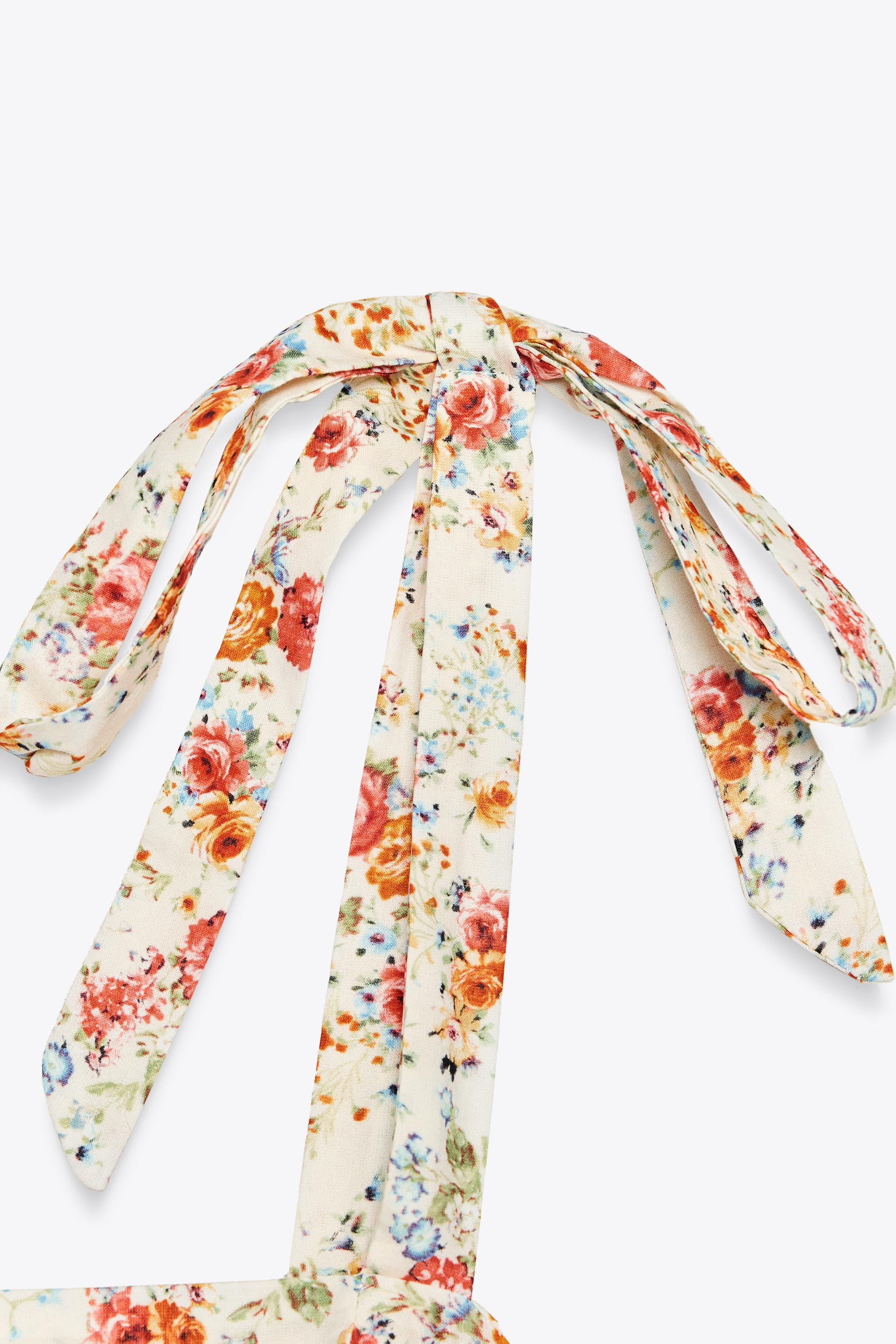 FLORAL DRESS WITH TIES | Zara UK