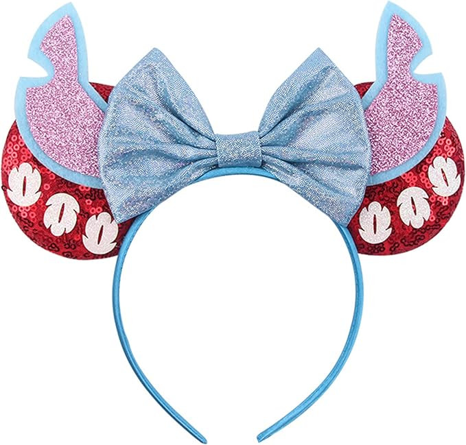MADO Mouse Ears Headband for Women Girls, Glitter Stitch Headband Princess Dress up Decorations P... | Amazon (US)